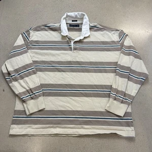 Abercrombie Fitch Shirt Herren XL Creme Rugby Langarm Polo - Bild 1 von 4