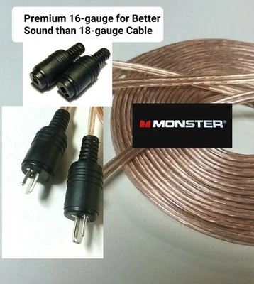 Cable de Altavoz B&O 60 ft 2 pines Din MONSTER (2x30 pies) 16awg-Enchufes Hecho en Alemania Foto 1 de 2
