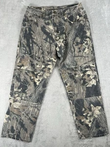 Jeans mimetici vintage Wrangler taglia 32x28 rovere muschiato doppio ginocchio caccia outdoor - Foto 1 di 12