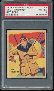 1933 1934 National Chicle Sky Birds Lieutenant Edmond Thieffrey #3 PSA 4 - Pilot - Picture 1 of 3