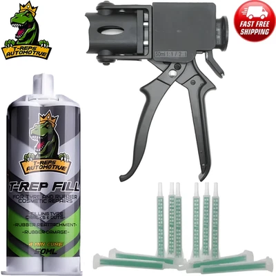 T-REPS Tyre Repair Kit – Tyre Fill Damage Filler with Gun, Adhesive, 50 Nozzles - Image 1 of 4
