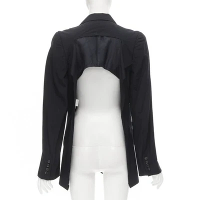 JUNYA WATANABE 1994 navy wool shoulder padded cut out back blazer M - Image 1 of 4
