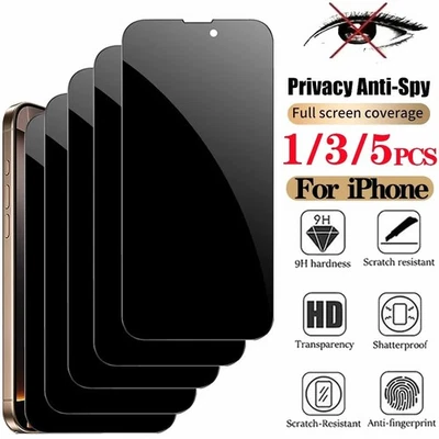 For iPhone 17 Pro Max Air 16 15 14 13 12 Privacy Tempered Glass Screen Protector - Image 1 of 4