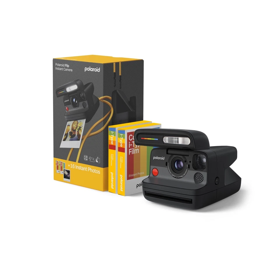 Cámara instantánea abatible Polaroid + paquete de película a color (16 fotos incluidas) - negra... Foto 1 de 4