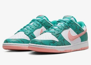 Nike Dunk Low ME Snakeskin Washed Teal Bleached Coral Mens Sz 11.5 DR8577-300 - Picture 1 of 14