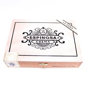Espinosa Robusto Crema Empty Wood Cigar Box 8.75" x 6.5" x 2" - Picture 1 of 8