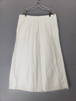 Maxi Falda Gap Mujer L Blanca Larga Forrada de Lino Informal Clásica Pull On Relajada Foto 1 de 4