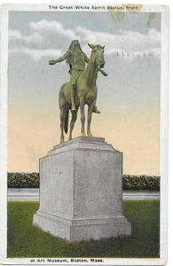 Anfang 1918 PC The Great White Spirit Statue; Front of Art Museum; Boston, Mass. - Bild 1 von 1