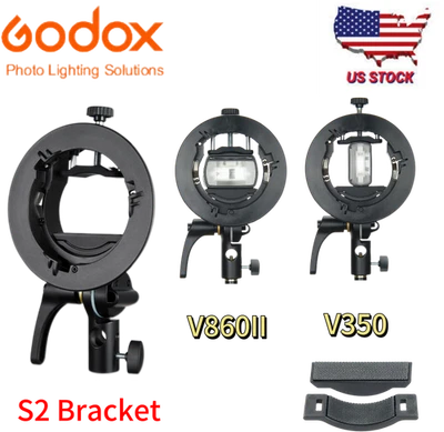US GODOX S2 Speedlite Bracket,S-Type Bracket Updated Version Bowens Mount Holder - Image 1 of 4