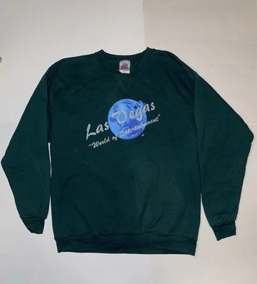Sudadera Planet Hollywood Años 90 Las Vegas Cuello Redondo Verde Hecha en EE. UU. Talla XL Foto 1 de 4