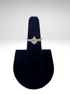 Robbins Brothers Solitaire 0.74 CT I1 J Pear Diamond PLAT-900 Ring - Picture 1 of 9