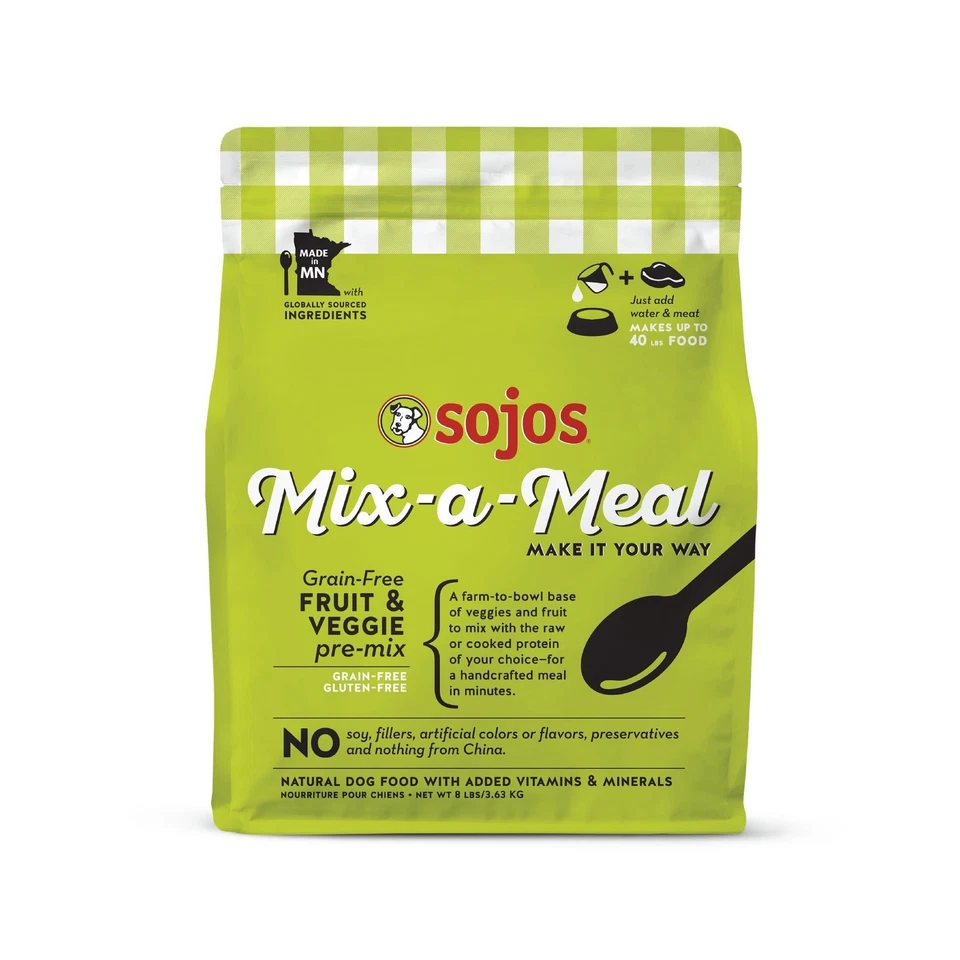 Comida para perros Sojos Mix-A-Meal premezcla de frutas y verduras sin granos, bolsa de 8 libras Foto 1 de 4
