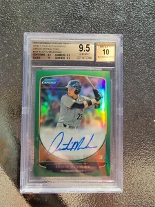 2013 Bowman Chrome Green Refractors Auto # 75 Austin Meadows BGS 9.5.  10 Auto - Picture 1 of 2