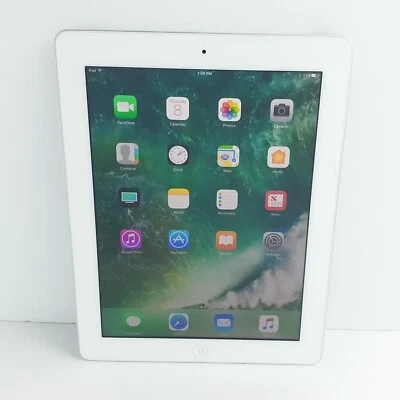 Apple iPad 4th Gen A1458 MD514LL/A 32GB WIFI White Silver Works CRACKED Screen - Image 1 of 4