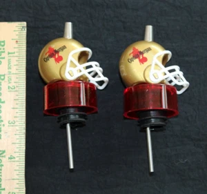 2 Captain Morgan Rum Liquor Bottle Pour Spout Football Theme Helmet Pourers-G11 - Picture 1 of 7