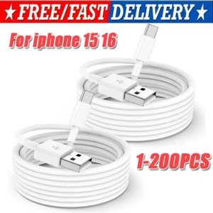 IPhone 16 15 Pro Max Plus USB-A Cable Fast Charger Type C Charging Data lot Cord - Picture 1 of 11