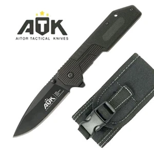 NAVAJA TACTICA ATK ACERO INOX. 8 CM TITANIUM 16447-C KNIFE MESSER COUTEAU - Imagen 1 de 1