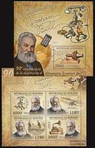 Burundi 2012 MNH MS+SS, Graham Bell, Invetor, Teléfono, Comunicación - Imagen 1 de 1