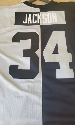NEW!!! Bo Jackson Mitchell & Ness Raiders Throwback Split Jersey $175 Sz. 2XL Cover