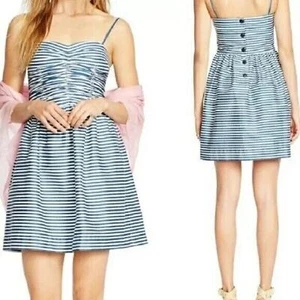 NWT Polo Ralph Lauren Blue & White Striped Denim Feel Cotton Dress Size 6 - Picture 1 of 10