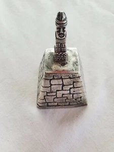 Antique Silver (.900) Ancient Builder Pyramid & Inca Maya Aztec Mexico Bell 132g - Picture 1 of 11