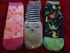 3 Pair Kids Novelty Socks Unicorn Dinosaur Kitty Cat size 7-8.5 fits 9-1 Shoe