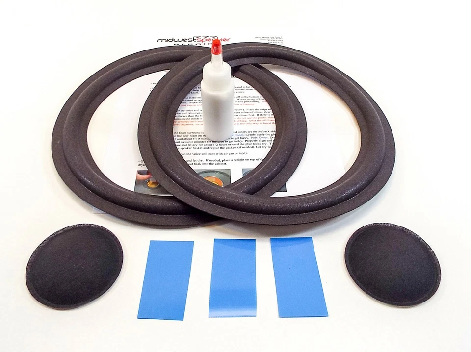 MW AUDIO PIONEER HPM-40 HPM-60 10" Woofer Refoam Kit w/ Shims & Dust Caps Speaker Repair