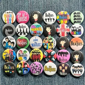 BEATLES 60s 70s Music 2.25" Pinback Buttons Classic Rock Lennon McCartney 30 Pin - Picture 1 of 4
