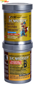 New ListingPc Products Pc-Woody Wood Repair Epoxy Paste, Two-Part 12 Oz in Two Cans, Tan