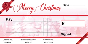 Personalised Details Merry Christmas Xmas Gloss Gift Cheque Make Great Present  - Picture 1 of 1