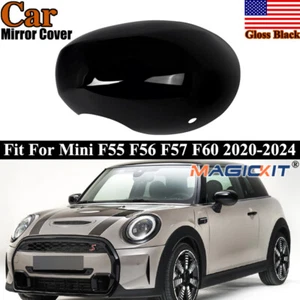For MINI Cooper F54 F55 F56 F57 F60 2020-24 Gloss Black LH Side Mirror Cover Cap - Picture 1 of 16