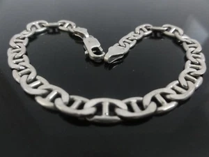Beautiful Vintage Italian Intricate Flat Links 925 Sterling Silver Bracelet - Picture 1 of 5