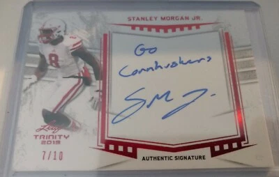 Stanley Morgan RC Auto # 7/10 Inscription LEAF TRINITY 2019 - Image 1 of 2