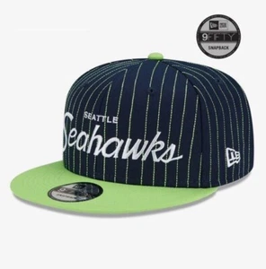 Seattle Seahawks New Era 9Fifty Snapback Pinstripe Baseball Cap - NEW - Picture 1 of 5