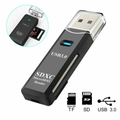 2 In 1 USB 3.0 Card Memory Reader High Speed SD SDHC SDXC Micro Writer Adapter - Image 1 of 4
