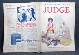 Antique JUDGE Magazine August 1924 Right Stick on Approach Art Deco Cover - Picture 1 of 3
