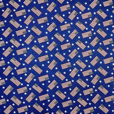 American Flag Fabric 4th of July Independence Day Patriotic 1/2 YARD 100% Cotton - Image 1 of 4