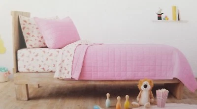 2 pc Pillowfort Lavender Box Stitch Twin Quilt + Sham Set NIP - Image 1 of 4