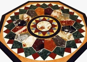 24'' Black Marble Table Top center Inlay Pietra Dura? Home Decor gm2 - Picture 1 of 4