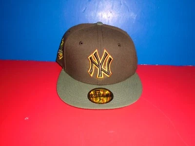 New York Yankees 1996 Serie Mundial New Era 59FIFTY Noix/Oliva/Naranja Sombrero 7 1/8 Foto 1 de 4