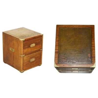 ВИНТАЖНЫЙ БОКОВОЙ КОНЕЦ МИЛИАРНОЙ КАМПАНИИ ЛАМПА ВИНО ПРИКРОВАТНАЯ ТУМБОЧКА С ЯЩИКАМИ - Изображение 1 из 4