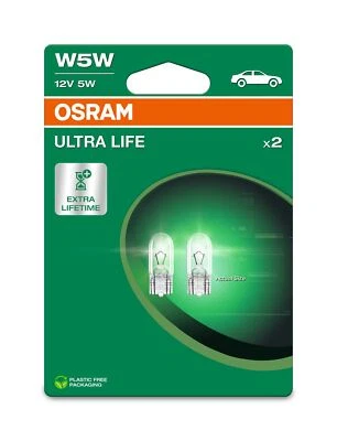 Лампы наружные внутренние OSRAM W5W Ultra Life 501 двойная упаковка 2825ULT-02B - Изображение 1 из 2