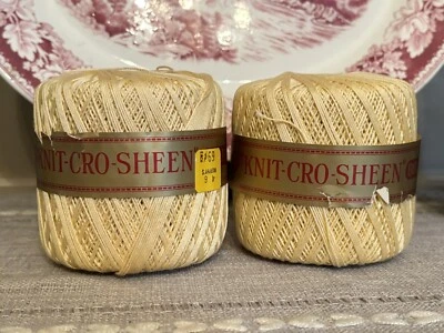 Vintage J&P Coats Knit-Cro-Sheen Craft String NOS Buttery Yellow - Image 1 of 2