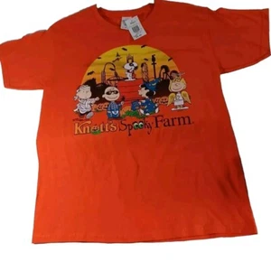Vtg NWT Knotts Spooky Farm Peanuts Halloween T-Shirt Orange Vtg Youth L LARGE 🎃 - Picture 1 of 6