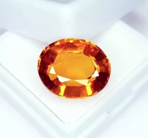 Gemas ovaladas de piedras preciosas sueltas certificadas de zafiro Padparadscha naranja natural de 9,52 quilates - Imagen 1 de 10