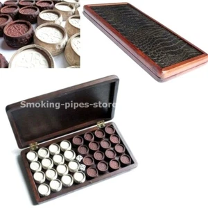 BACKGAMMON REPLACEMENT 32 Checkers Board Game wood Chips Pieces in BOX CUP +dice - Picture 1 of 12