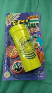 Slammer Whammers Pogs Imperial Toys 1994 Cap Caddy Yellow MOC Clip On NEW - Picture 1 of 2