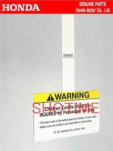 HONDA 97-01 PRELUDE TYPE-SH Dashboard Dash Sticker Decal Label OEM - Bild 1 von 1