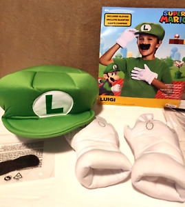 Luigi Super Mario Brothers One Size Costume Kit Accessory Hat Gloves Mustache
