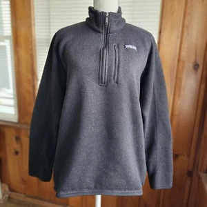 Patagonia better sweater 1/2 zip pullover black fleece mock neck size large - Picture 1 of 6
